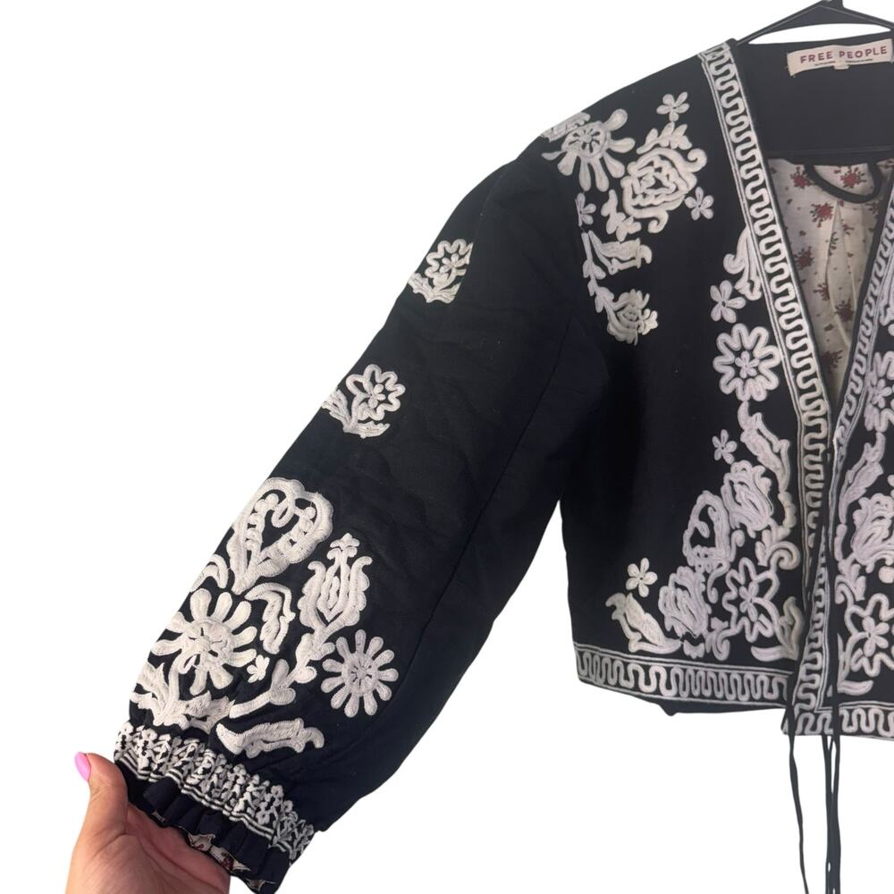 Free People Bali Mabel Jacket Large Cottahecore Boho Cowgirl Flounce Sleeve - Picture 8 of 11